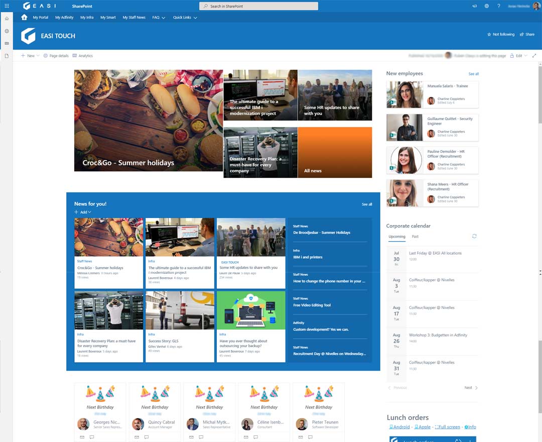 SharePoint intranet Standard pack by EASI