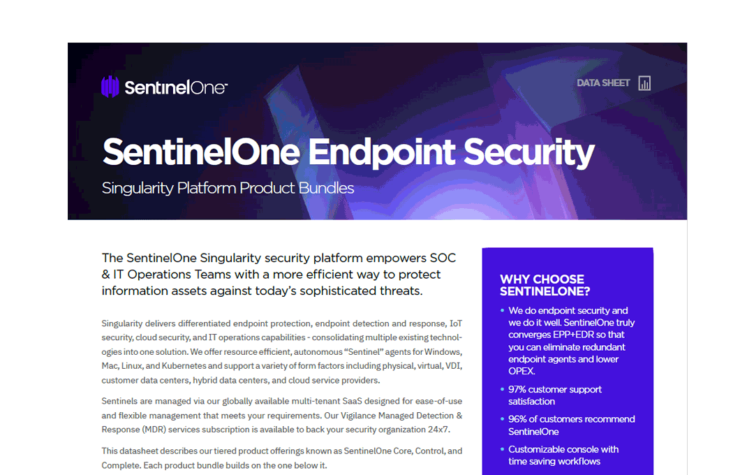 SentinelOne factsheet