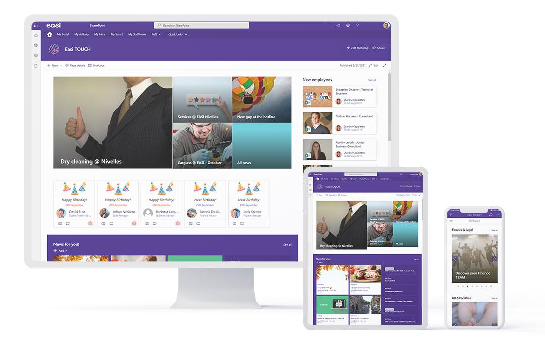 Intranet made with sharepoint by Easi