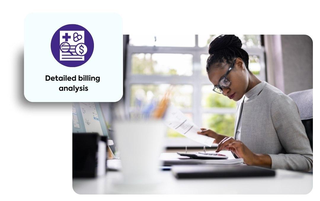 Detailed billing analysis in healthcare reports