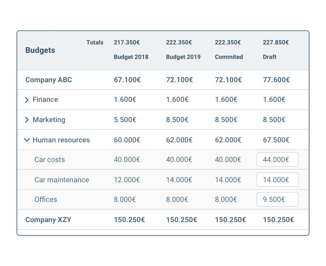 Budget preparation